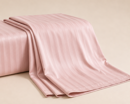 rose flat striped bed sheet 