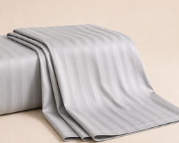 silver flat striped bed sheet 