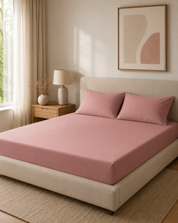 rose gold fitted bed sheet